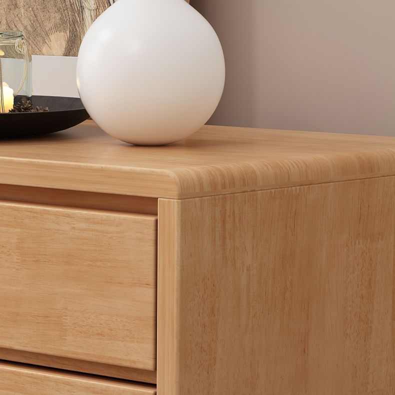 Rubber Wood Dining Room Sideboard Cabinet 35.5"L Modern Credenza with Drawers and Storage