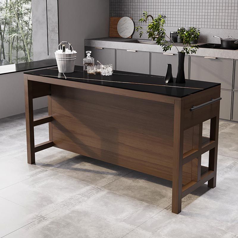 Modern Stationary Kitchen Island Table Sintered Stone Kitchen Island Table with Drawer