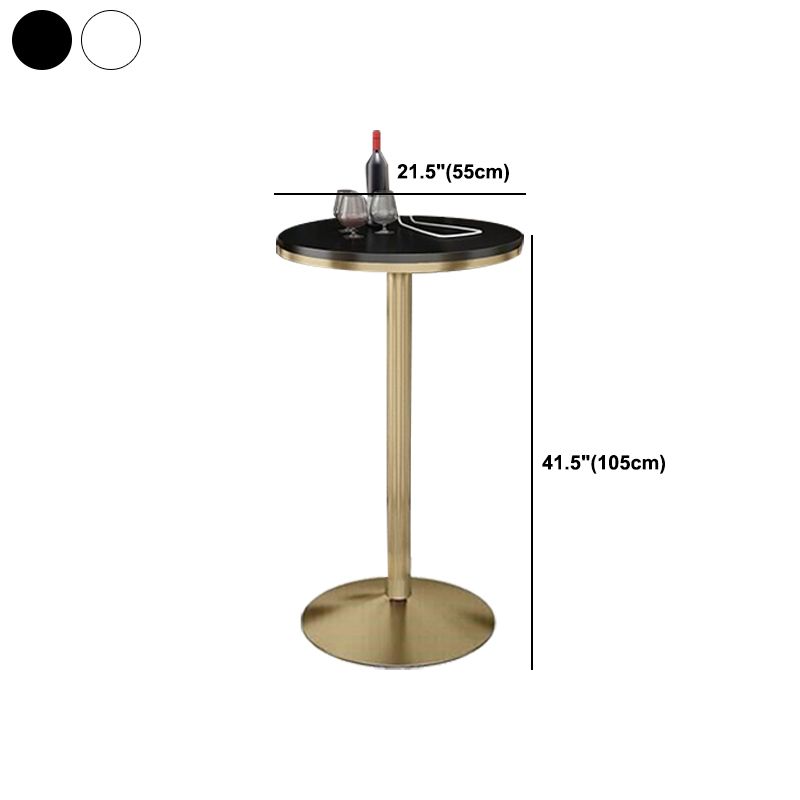 41.3"H Glam Style Bar Table Faux Marble Pedestal Bar Wine Table,