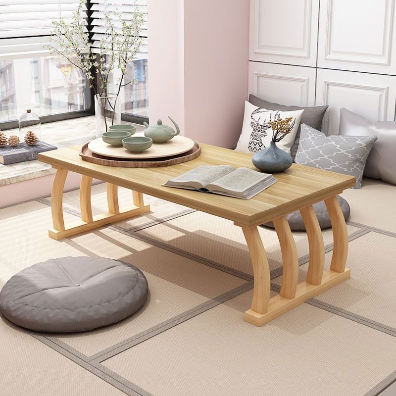 Nordic Rectangular Coffee Table 12.2-In Wooden Sled Cocktail Table