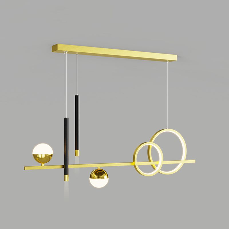 Luce a sospensione lineare dell'isola lineare in alluminio in moderna luce del soffitto in ferro battuto in stile nordico con ombra acrilica