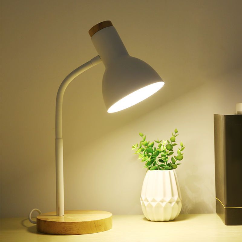 Macaroon Style Design Night Table Lamps Bell 1-Light Nightstand Lights with Metal Shade