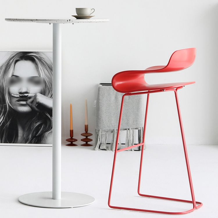 Scandinavian Matte Finish Plastic Barstool Footrest Coffee Shop Stool