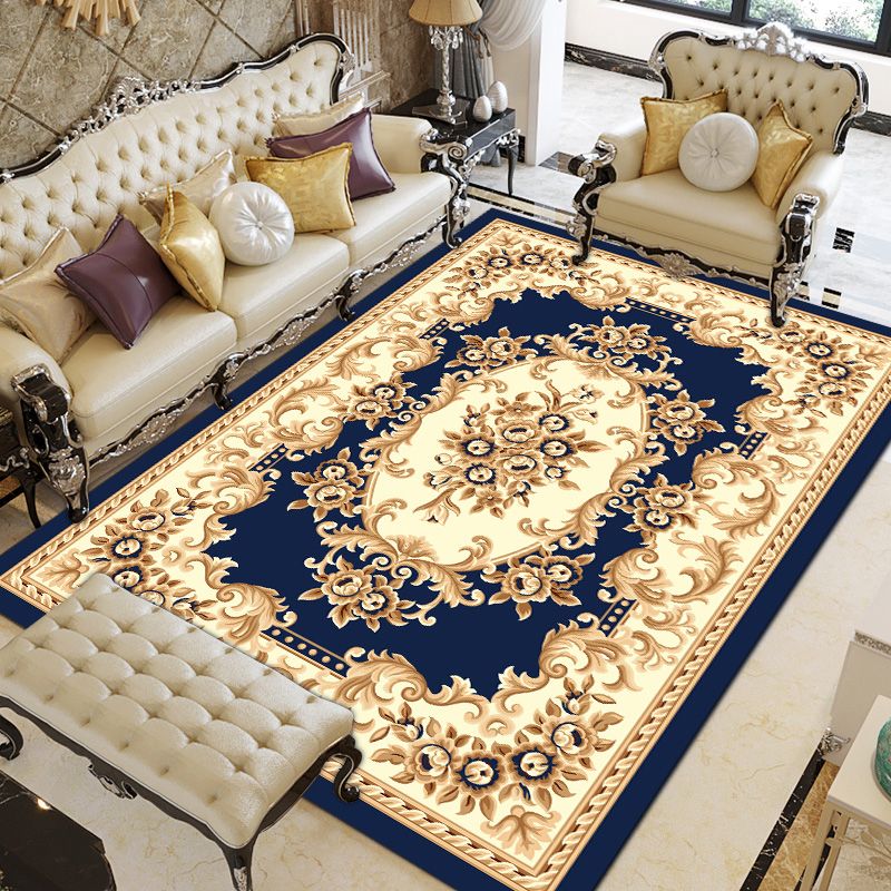 Europese woonkamer tapijt Medaillon Afdrukken Polyester Area Tapijt Anti-slip Easy Care Tapijt