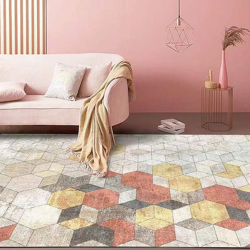 Hedendaagse matrixpatroon Tapijt Polyester Binnen Trut Petvriendelijk vloerkleed voor huizendecoratie