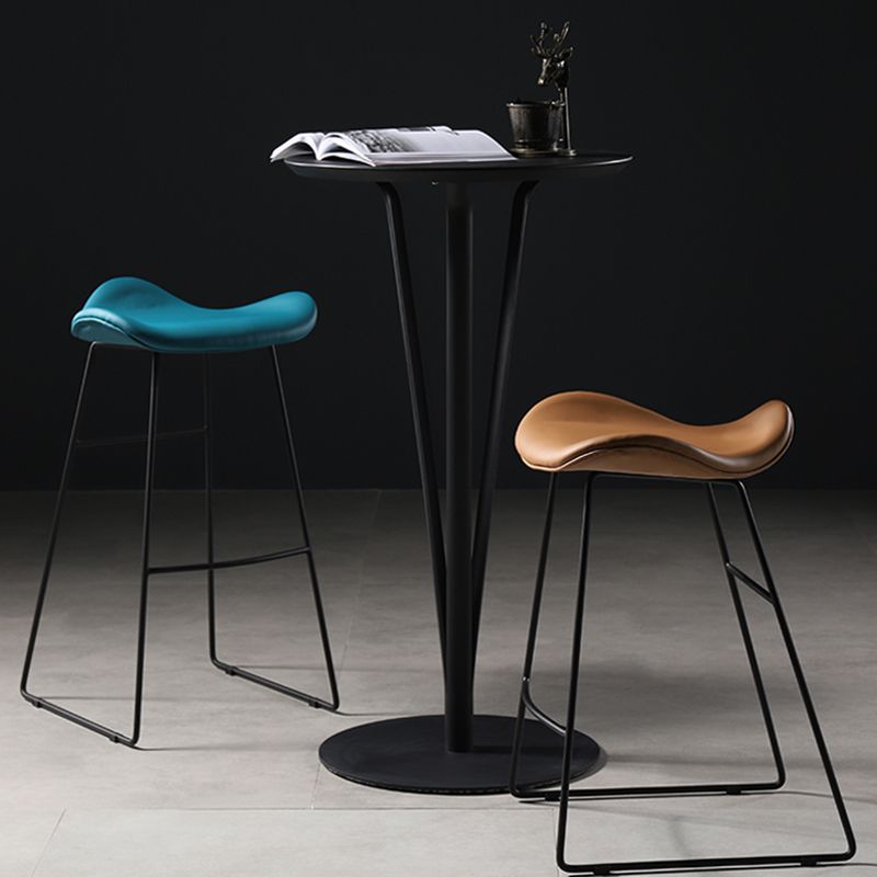 Upholstered 30" H Indoor Barstool Industrial Quilted Tall Stool with Footrest