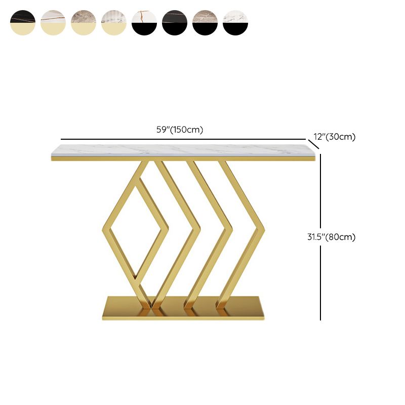 11.81" W Stone Console Table Modern Stain Resistant End Table