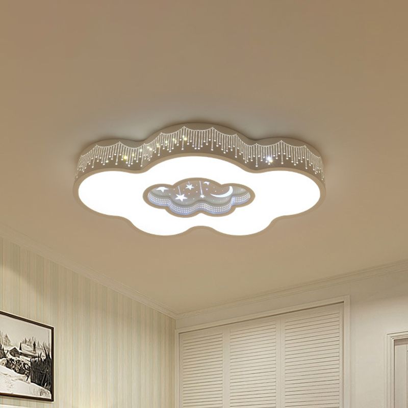 Plafond encastré à LED nordique en forme de nuage en métal, éclairage de plafond blanc en lumière blanche/chaude