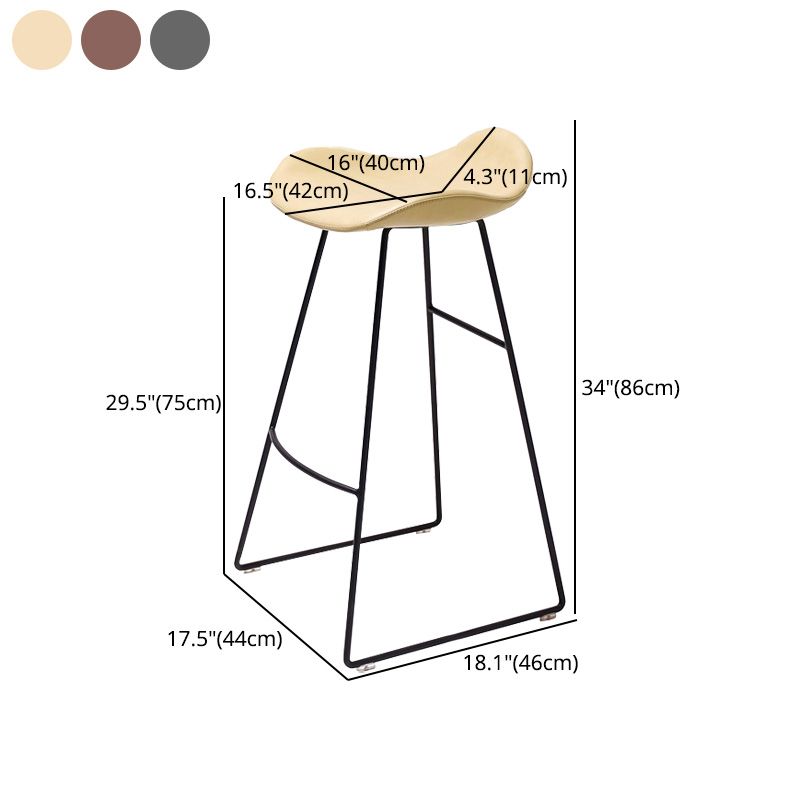 Leather Armless Home Stool Modern Footrest Matte Finish Barstool