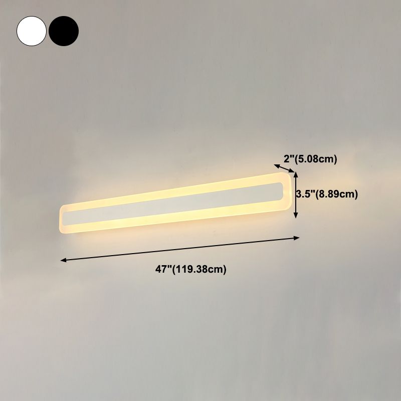 Linear Shade Metal Wall Sconce Modern Single Light Mirror Wall Mount Lighting