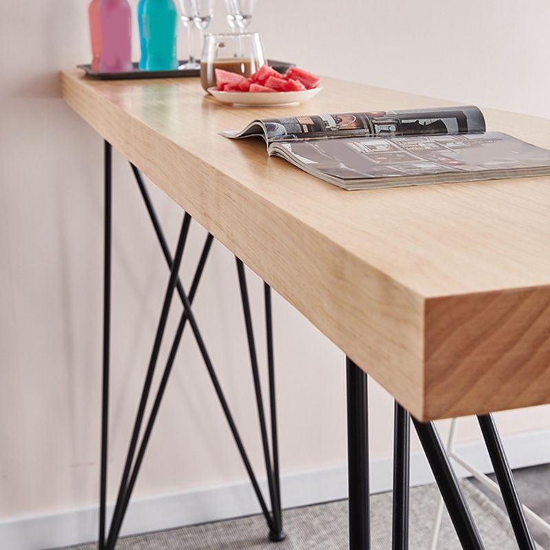 Modern Bar-height Table Solid Wood Top Bistro Pub Table with Four Legs