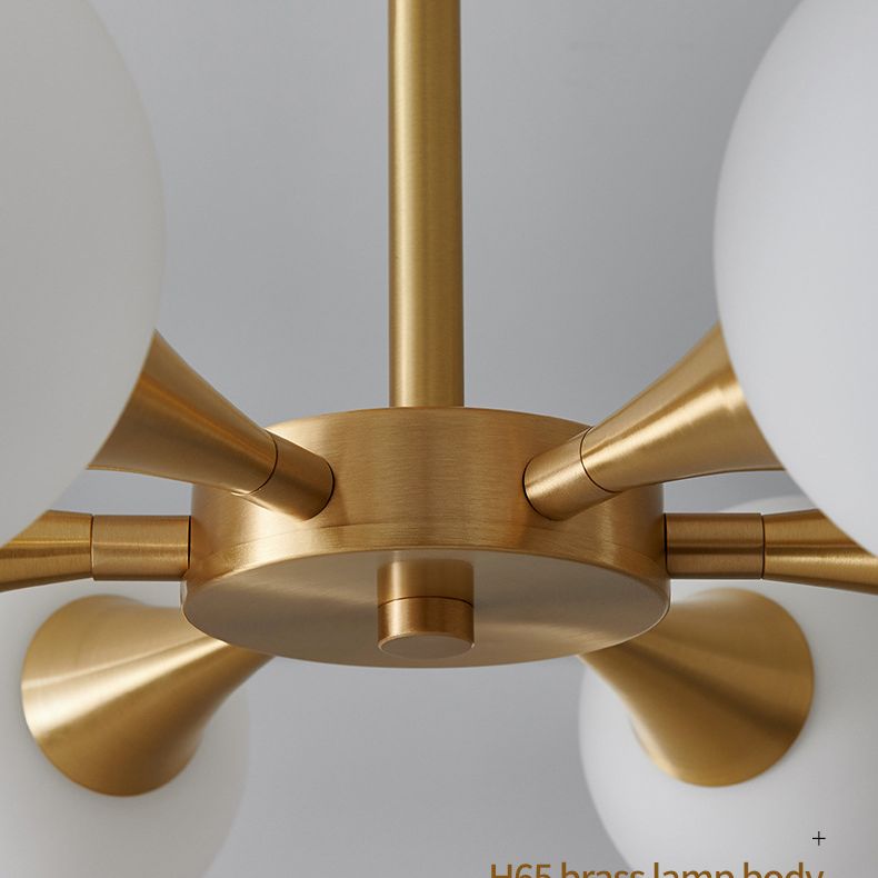 Accensione della camera da letto a forma di palla a fiuto in vetro in vetro minimalista semi-monte illuminazione