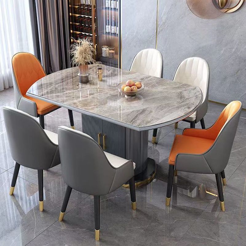 Modern Stone Dining Table with 2 Doors Table for Dining Room