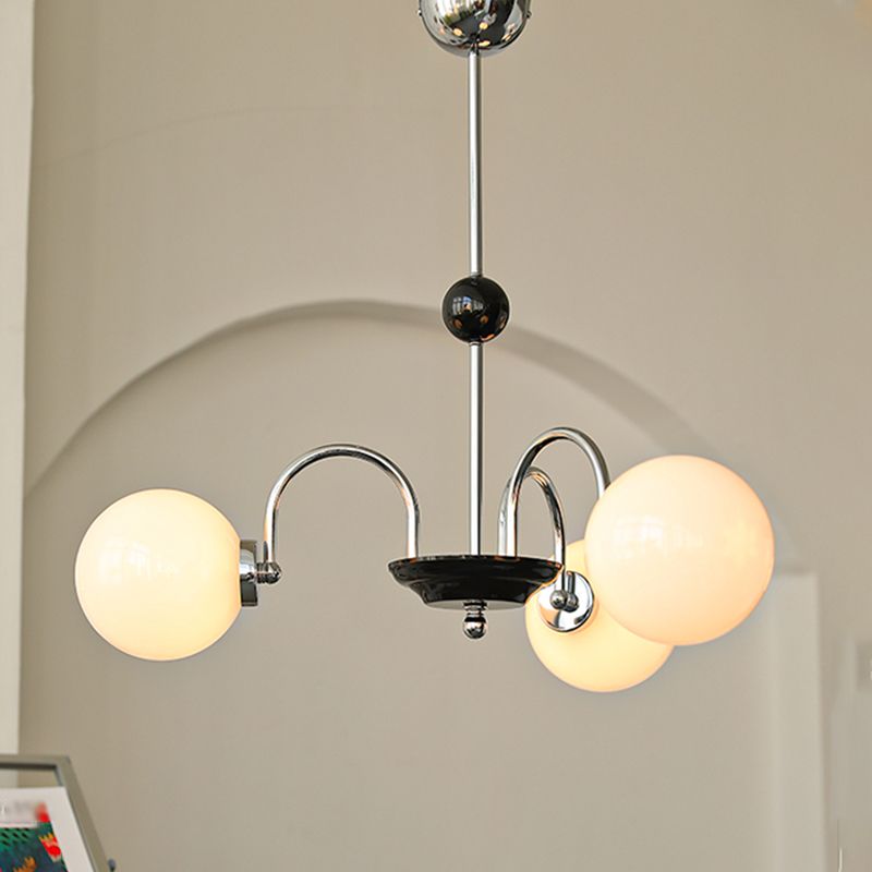 Luci a sospensione sferica Moderna luce a sospensione con soffitto in vetro bianco per camera da letto