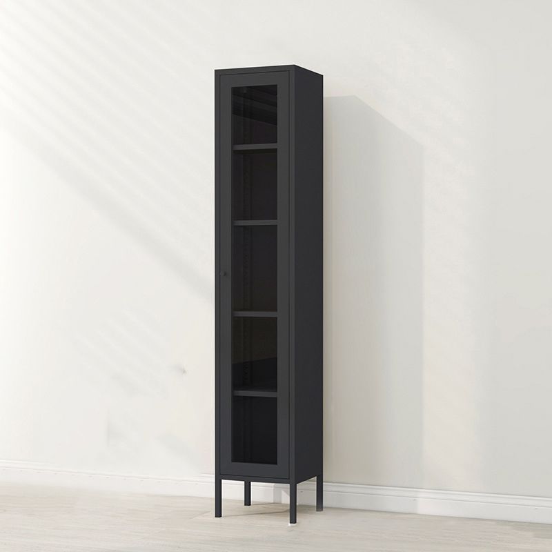 Metal Bookshelf Scandinavian Style Bookcase with Door for Office Home