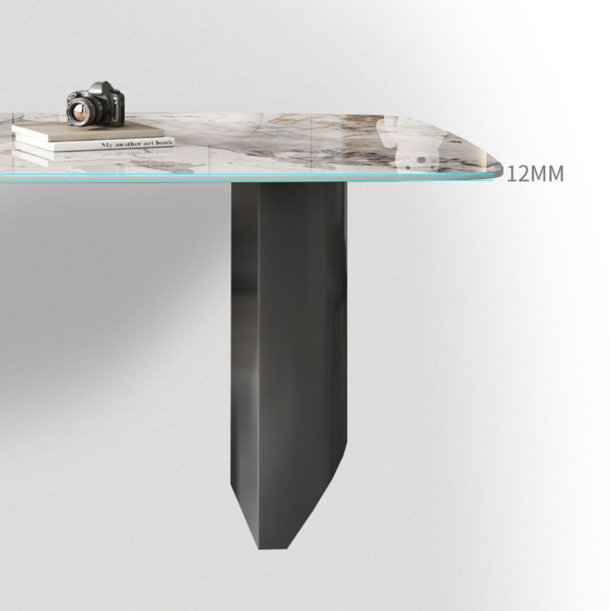 Modern Rectangle Dining Table Stone Top Dinner Table for Dining Room