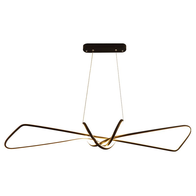 Linear LED Island Chandelier Lights Metal New Modern Hanging Lamp for Dining Room