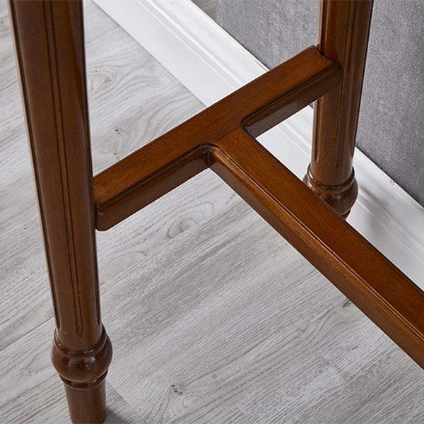 Brown Solid Wood Cocktail Bar Table Rectangle Footrest Indoor Bar/Dinette Table