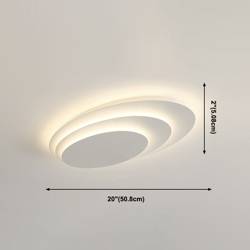 Lacquered Iron LED Ceiling Light in Modern Minimalist Style Acrylic Geometric Flush Mount in White