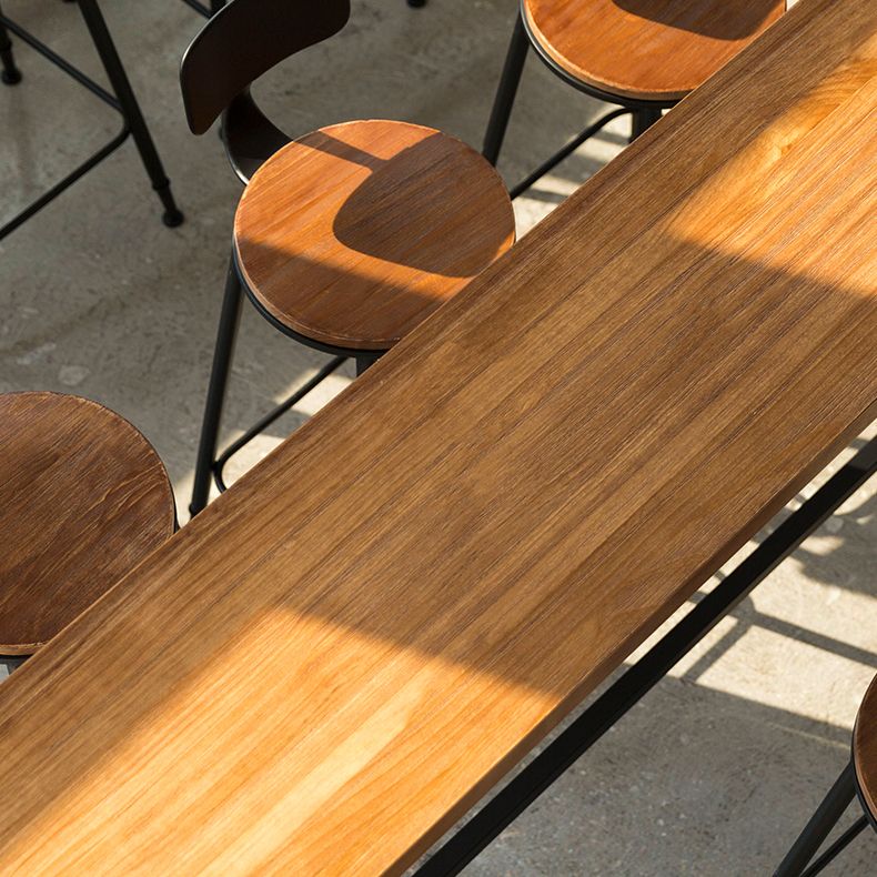 Contemporary Rectangle Bar Set 1/4/7 Pieces Solid Wood Pub Dining Set for Dining Room