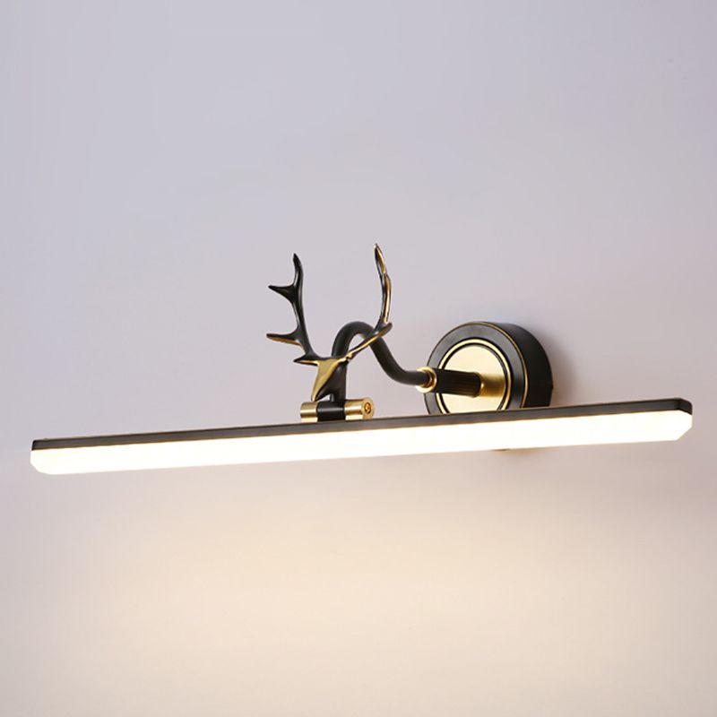 Luci da parete di vanità lineari Vintage Simplicità Sconce da parete acrilico con corna per il bagno