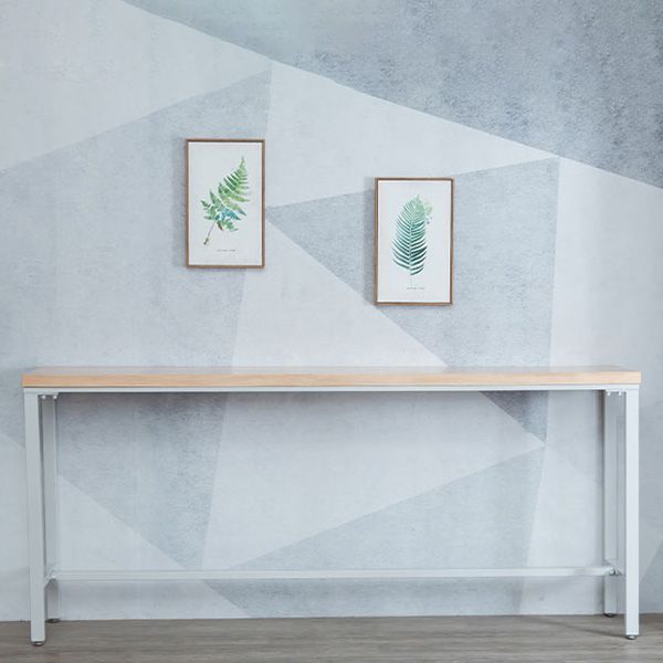 Glam Style Rectangle Bar Table Solid Wood Fixed Bar Dining Table for Indoor