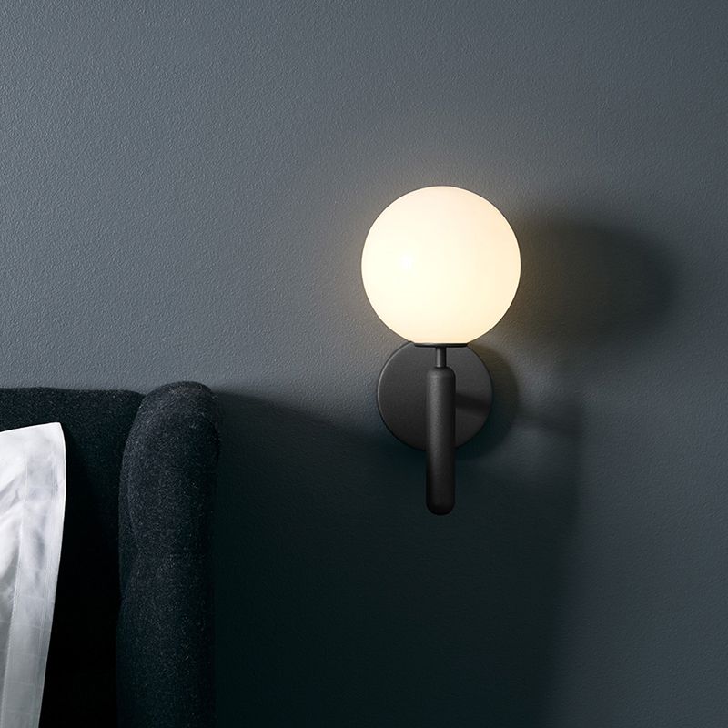 Modern Style Spherical Wall Mounted Lamps Glass 1 Light Wall Sconces