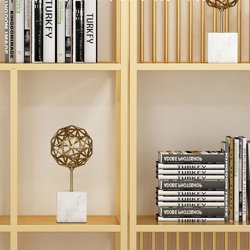 Black and Gold Modern Shelf Bookcase Metal Open Shelf for Home