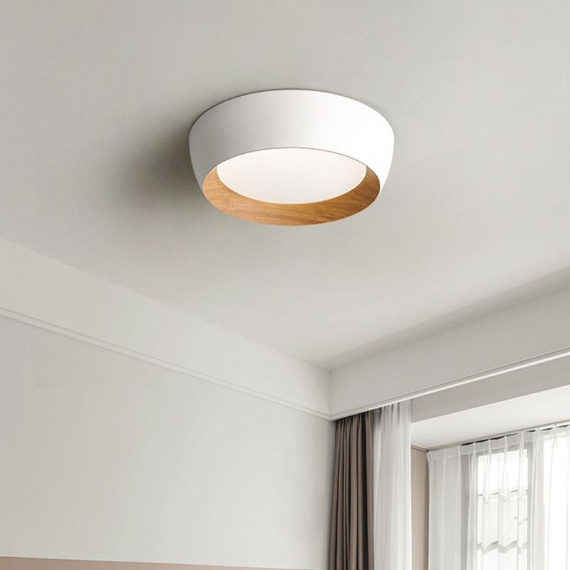White Ceiling Light Fixture Nordic Round LED Flush Mount for Bedroom