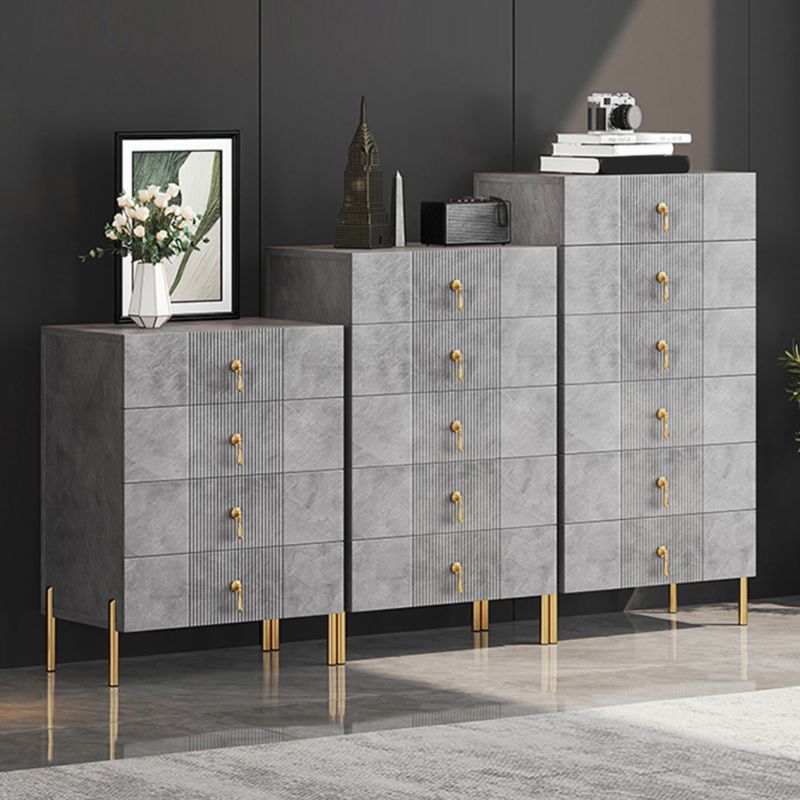 Contemporary Glam Chest Wooden Storage Chest with Soft-Close Drawers