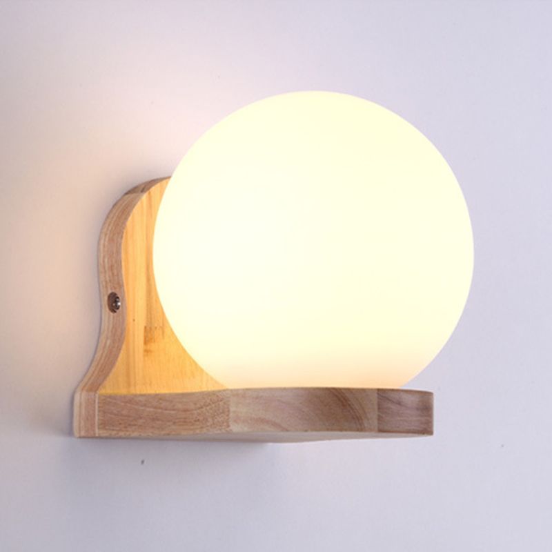 Modern Style Global Wall Light Sconces Wood 1 Light Wall Mounted Lamps