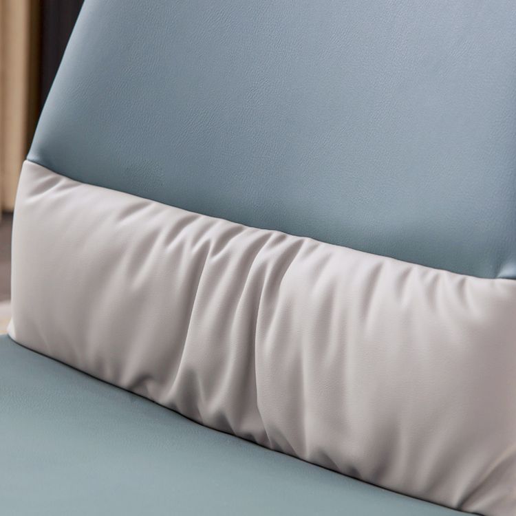 Chaises de salle à manger industrielles en métal, chaise sans accoudoirs en similicuir pour usage domestique (Ensemble de 2)