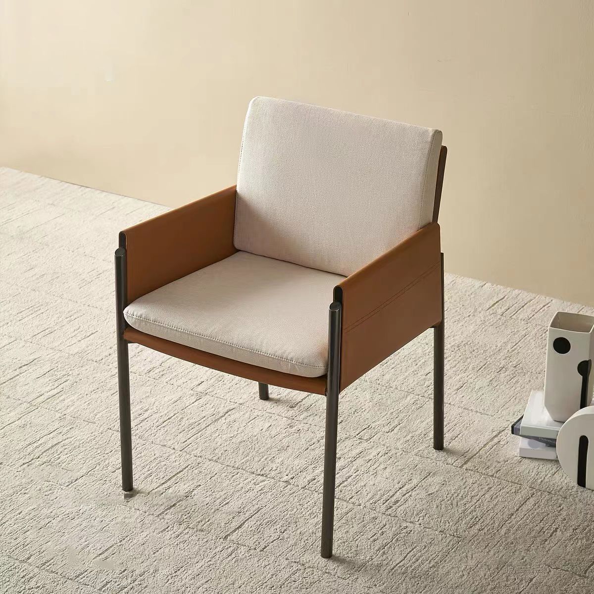 Industrial Upholstered Arm Chair Parsons Dining Room Dining Chair
