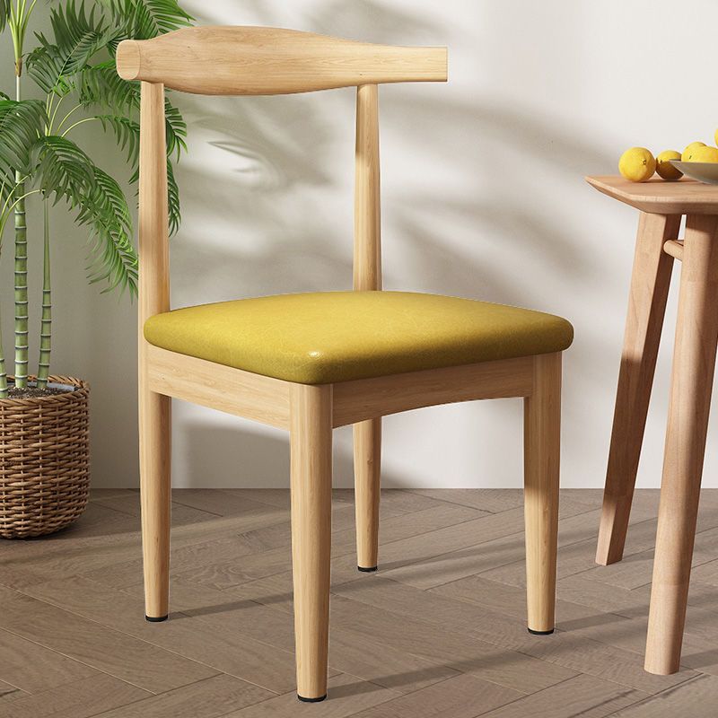 Contemporary Matte Finish Upholstered Side Chair Home Open Back Dining Chair