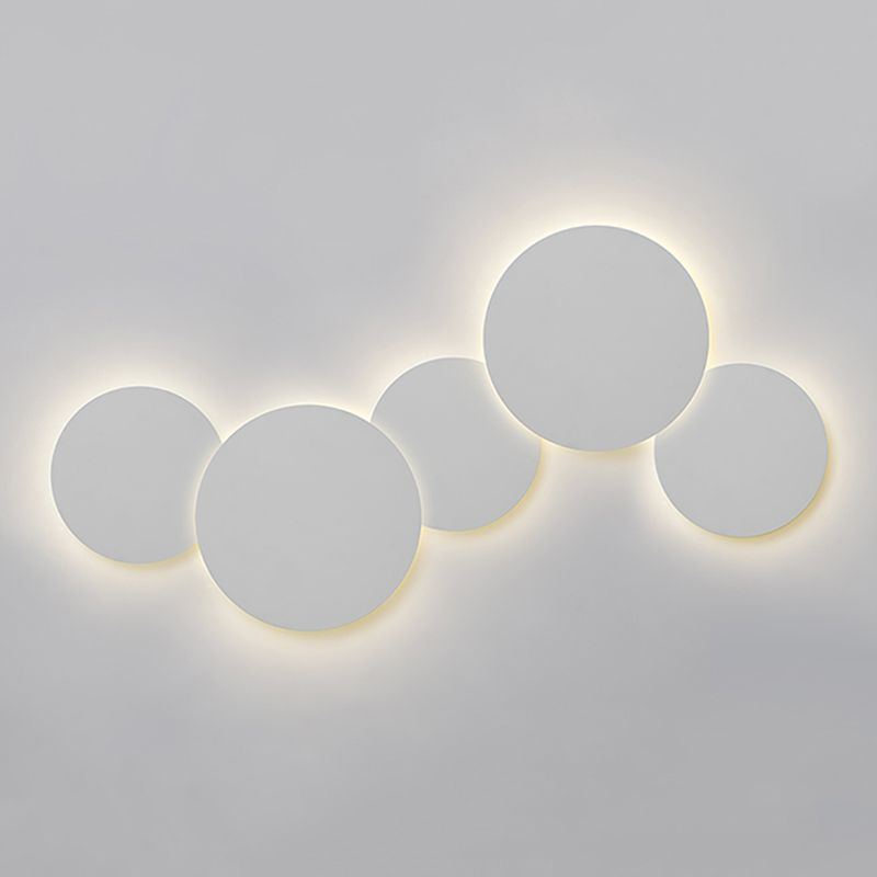 LED Metal Modern Wall Sconce Circular Shape Wall Light with Acrylic Shade for Bedroom
