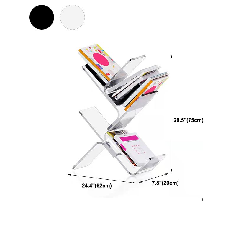 Acrylic 7.9" Wide Bookshelf Modern Open Back Bookcase for Study Room