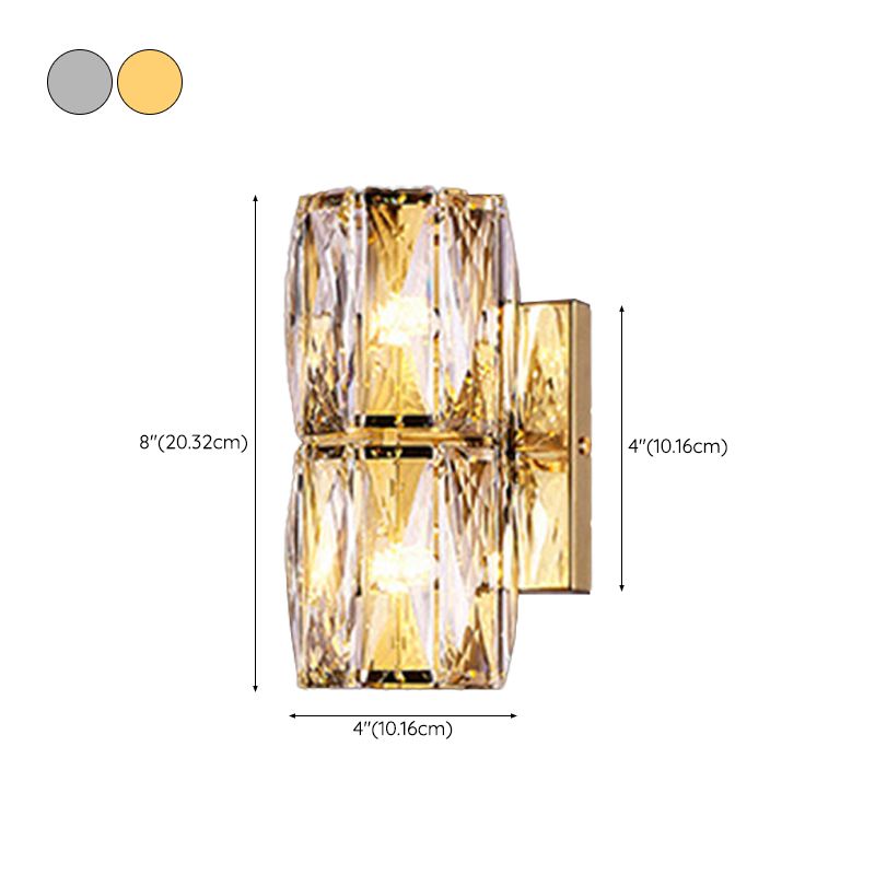 2/4/6-Light Modernism Golden/Chrome Crystal Shade Unique Bathroom Vanity Light