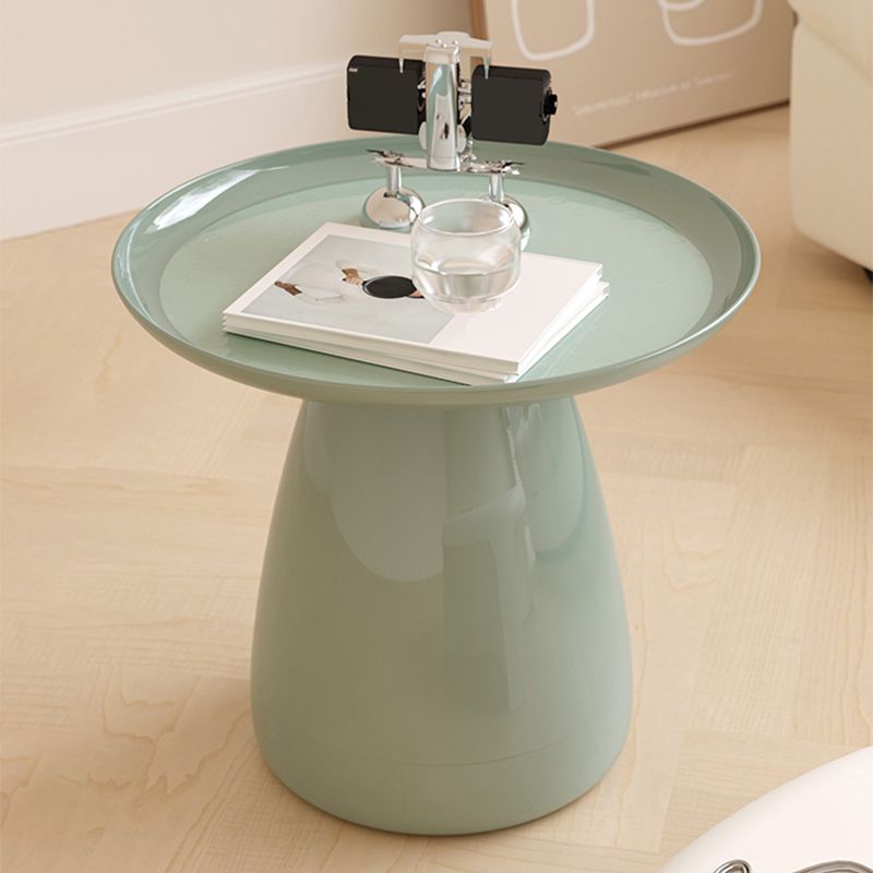 Pedestal End Table Plastic Round Side Sofa Side Accent Table with Tray Top