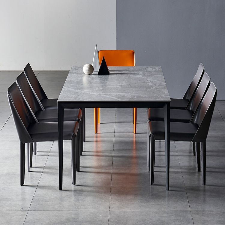 Style industriel Table à manger en pierre enthousiaste Aviation Aluminium Base Rectangle Table pour la maison