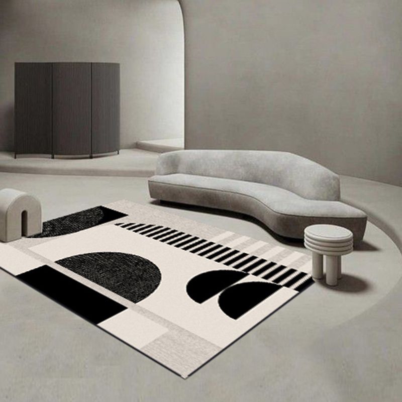 Casual Graphic Printed Rug Polyester Carpet Stain Resistant Area Rug for Home Decoration