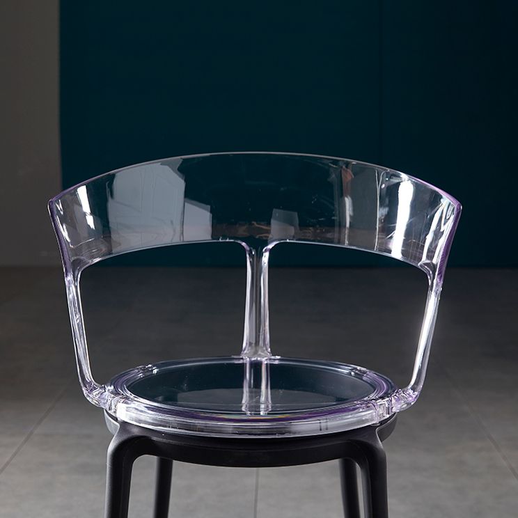 Contemporary Plastic Restaurant Side Chair Clear Open Back Dining Chair