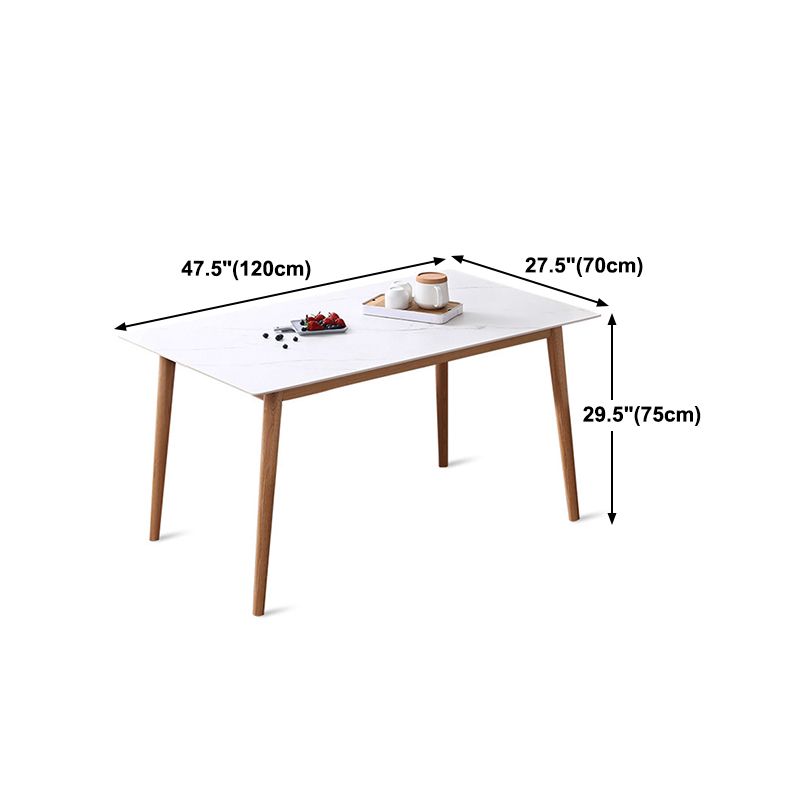 Rectangular Sintered Stone Dining Table Modern Furniture with 4 Legs for Office