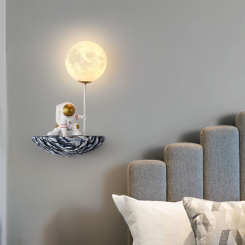 Modern Style Wall Mount Light 1-Light Spherical with Resin for Bedroom