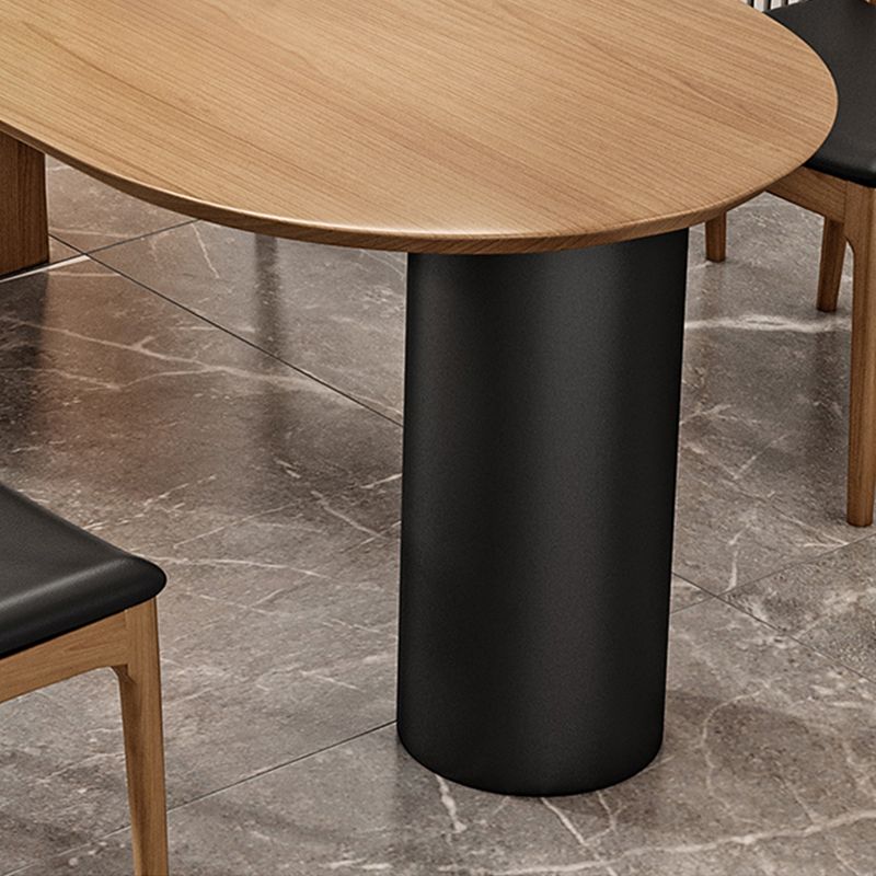 Free Form Dining Table Modern Double Pedestal Table for Kitchen