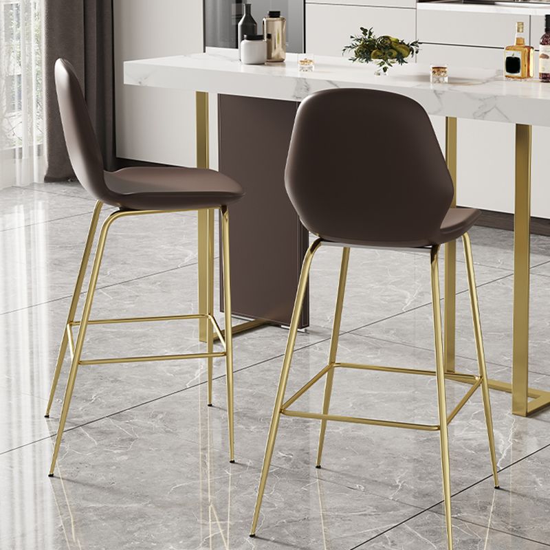 1/2/3 Pieces White Bar Set Glam Stone Top Pub Table with Brown Upholstered Stools