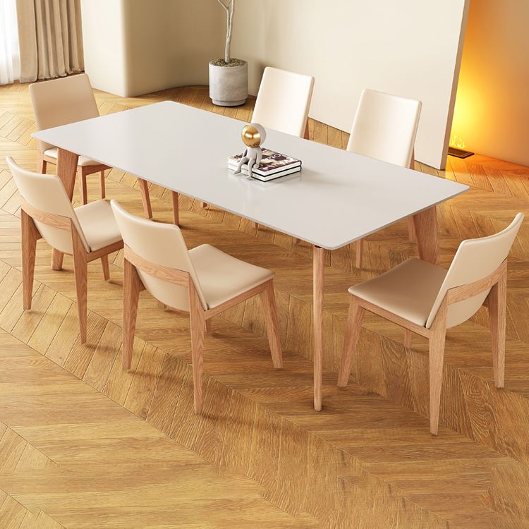 Sintered Stone Dining Table Wooden Base Dinner Table for Dining Room
