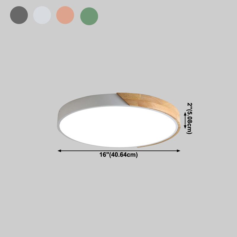 Plafonnier LED de forme ronde de Style macaron Simple et moderne en fer 1 lumière pour le balcon du salon