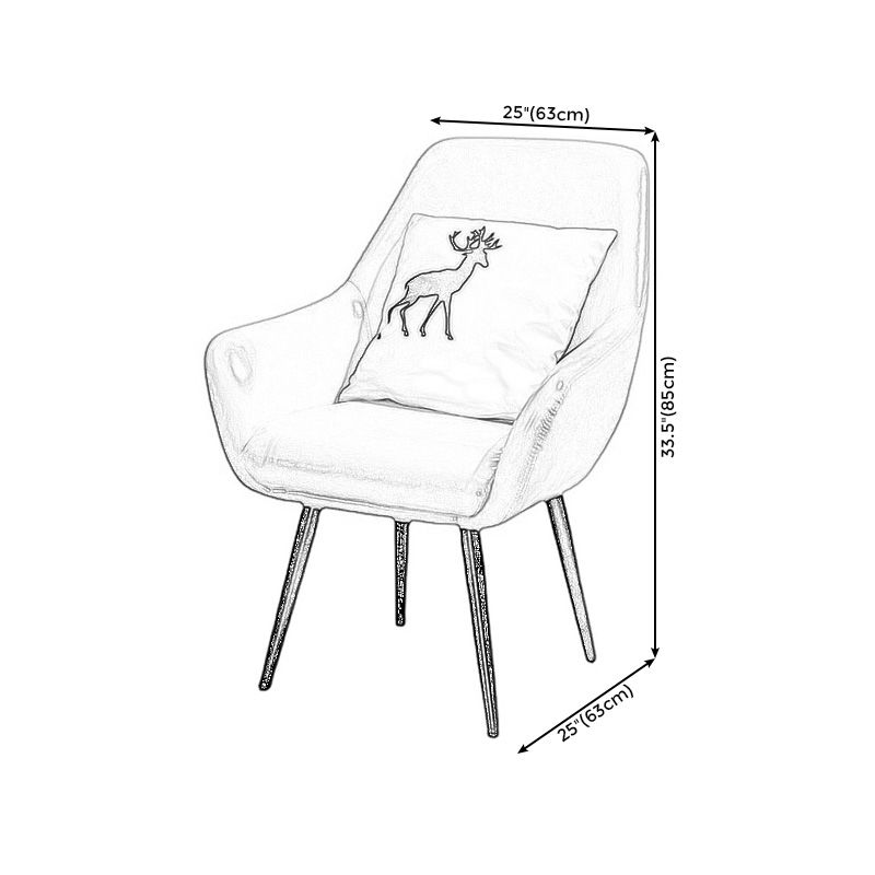 24.8"Wide Bonded Leather Arm Chair with Basic Four Legs and Flared Arms