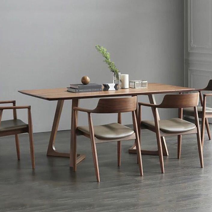 Eigentijdse stijl massief hout rechthoekige eettafel sleeëntafel voor thuis