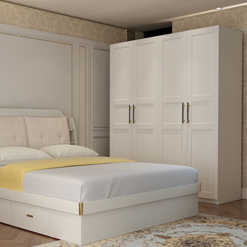 Engineered Wood Wardrobe Armoire Modern White Wardrobe Cabinet